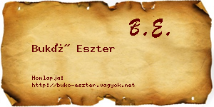 Bukó Eszter névjegykártya
